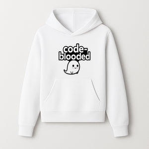 Cute Ghost Code-Blooded Graphic Tee for Programmers and Tech Lovers, Fun Gift for Coders, Halloween or Everyday Wear - Hoodie 1758004712816.jpg
