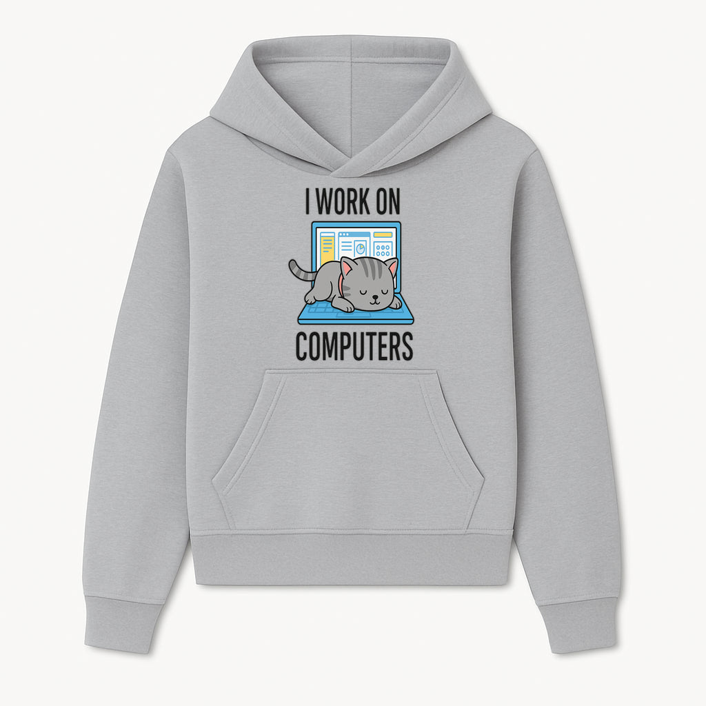 Funny Cat Working on Computers T-Shirt | Tech Humor Gift for Cat Lovers & Programmers - Hoodie 1758004713180.jpg