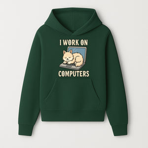 Funny Cat Gift - I Work on Computers Laptop Design - Cute Cat Lover's Work from Home T-Shirt or Mug - Hoodie 1758004713548.jpg