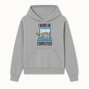 Funny Cat Working on Computers T-Shirt | Tech Humor Gift for Cat Lovers & Programmers - Hoodie 1758004713847.jpg