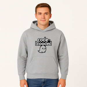 Cute Ghost Code-Blooded Graphic Tee for Programmers and Tech Lovers, Fun Gift for Coders, Halloween or Everyday Wear - Hoodie 1758004713975.jpg