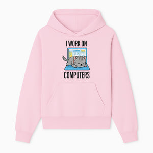 Funny Cat Working on Computers T-Shirt | Tech Humor Gift for Cat Lovers & Programmers - Hoodie 1758004714186.jpg