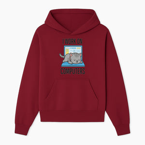 Funny Cat Working on Computers T-Shirt | Tech Humor Gift for Cat Lovers & Programmers - Hoodie 1758004714354.jpg