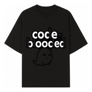 Cute Ghost Code-Blooded Graphic Tee for Programmers and Tech Lovers, Fun Gift for Coders, Halloween or Everyday Wear - T-shirt 1758004714427.jpg