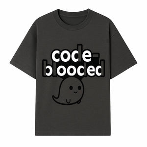 Cute Ghost Code-Blooded Graphic Tee for Programmers and Tech Lovers, Fun Gift for Coders, Halloween or Everyday Wear - T-shirt 1758004714611.jpg