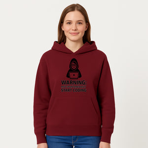 Funny Coding Warning Sign - MAY SPONTANEOUSLY START CODING - Perfect Gift for Programmers, Developers, and Tech Lovers. - Hoodie 1758004714641.jpg
