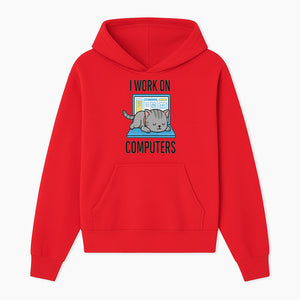 Funny Cat Working on Computers T-Shirt | Tech Humor Gift for Cat Lovers & Programmers - Hoodie 1758004714681.jpg