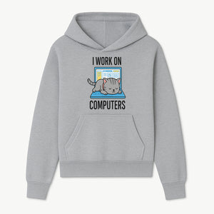 Funny Cat Working on Computers T-Shirt | Tech Humor Gift for Cat Lovers & Programmers - Hoodie 1758004714826.jpg