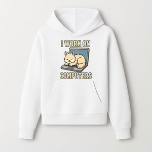 Funny Cat Gift - I Work on Computers Laptop Design - Cute Cat Lover's Work from Home T-Shirt or Mug - Hoodie 1758004714937.jpg