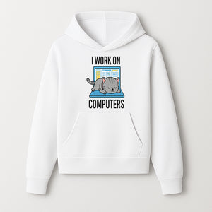 Funny Cat Working on Computers T-Shirt | Tech Humor Gift for Cat Lovers & Programmers - Hoodie 1758004715015.jpg