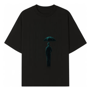 Digital Rain Umbrella Art Print - Retro Sci-Fi Illustrations for Home Decor, Wall Art, and Tech Enthusiasts - T-shirt 1758004715156.jpg