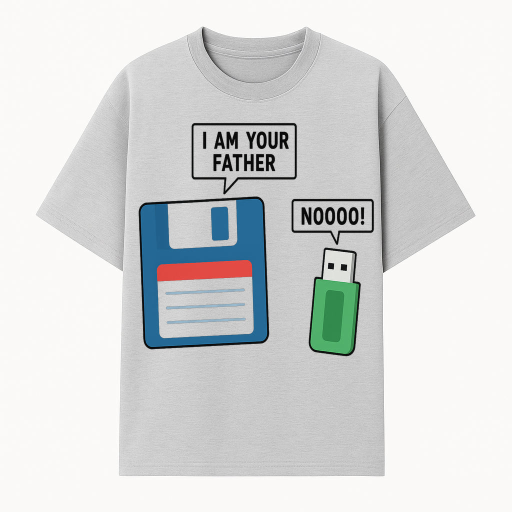 Funny Retro Dad Joke Tee - Floppy Disk USB I Am Your Father Graphic T-Shirt for Geeky Humor Lovers - T-shirt 1758004715555.jpg
