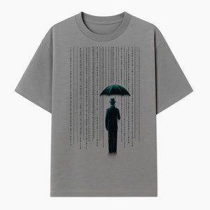 Digital Rain Umbrella Art Print - Retro Sci-Fi Illustrations for Home Decor, Wall Art, and Tech Enthusiasts - T-shirt 1758004715665.jpg