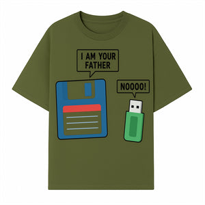 Funny Retro Dad Joke Tee - Floppy Disk USB I Am Your Father Graphic T-Shirt for Geeky Humor Lovers - T-shirt 1758004715964.jpg