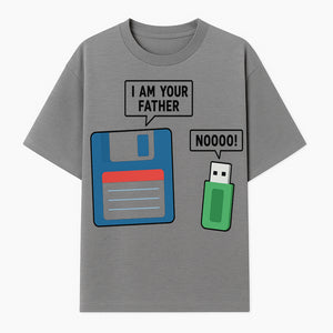 Funny Retro Dad Joke Tee - Floppy Disk USB I Am Your Father Graphic T-Shirt for Geeky Humor Lovers - T-shirt 1758004716141.jpg