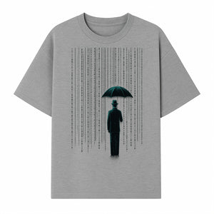 Digital Rain Umbrella Art Print - Retro Sci-Fi Illustrations for Home Decor, Wall Art, and Tech Enthusiasts - T-shirt 1758004716535.jpg