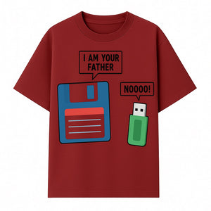 Funny Retro Dad Joke Tee - Floppy Disk USB I Am Your Father Graphic T-Shirt for Geeky Humor Lovers - T-shirt 1758004716578.jpg