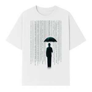Digital Rain Umbrella Art Print - Retro Sci-Fi Illustrations for Home Decor, Wall Art, and Tech Enthusiasts - T-shirt 1758004716696.jpg