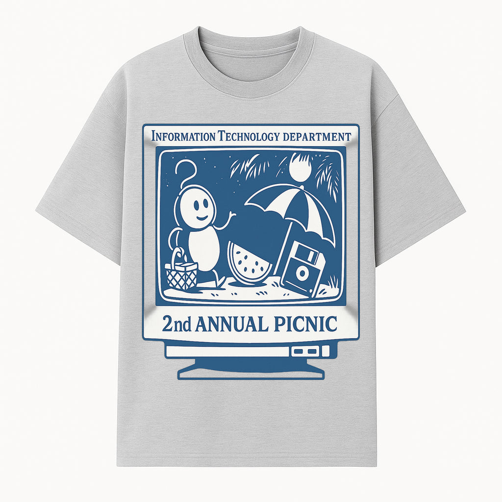 IT Department 2nd Annual Picnic T-shirt, Fun Tech Theme, Cute Graphic with Watermelon and Computer, Summer Event Apparel - T-shirt 1758004717020.jpg