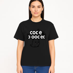 Cute Ghost Code-Blooded Graphic Tee for Programmers and Tech Lovers, Fun Gift for Coders, Halloween or Everyday Wear - T-shirt 1758004717280.jpg