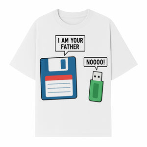 Funny Retro Dad Joke Tee - Floppy Disk USB I Am Your Father Graphic T-Shirt for Geeky Humor Lovers - T-shirt 1758004717323.jpg