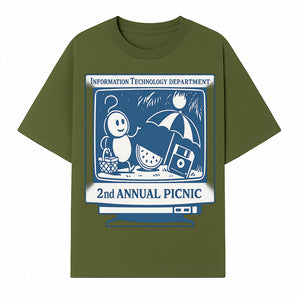 IT Department 2nd Annual Picnic T-shirt, Fun Tech Theme, Cute Graphic with Watermelon and Computer, Summer Event Apparel - T-shirt 1758004717547.jpg