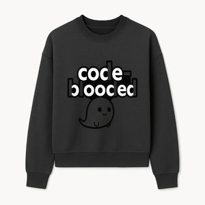 Cute Ghost Code-Blooded Graphic Tee for Programmers and Tech Lovers, Fun Gift for Coders, Halloween or Everyday Wear - Sweatshirt 1758004717812.jpg