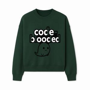 Cute Ghost Code-Blooded Graphic Tee for Programmers and Tech Lovers, Fun Gift for Coders, Halloween or Everyday Wear - Sweatshirt 1758004717961.jpg