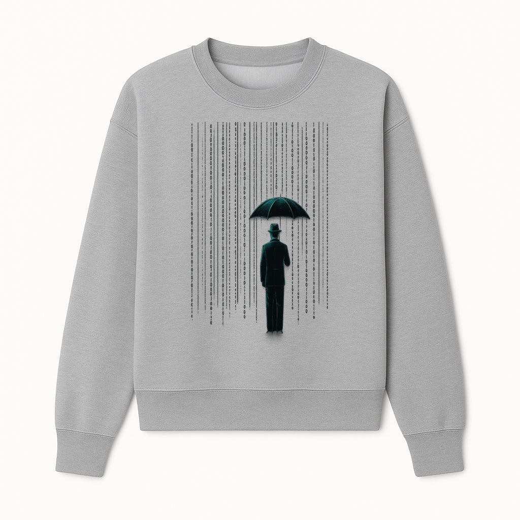 Digital Rain Umbrella Art Print - Retro Sci-Fi Illustrations for Home Decor, Wall Art, and Tech Enthusiasts - Sweatshirt 1758004718111.jpg