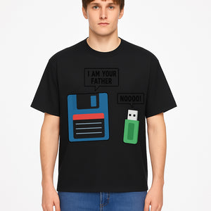 Funny Retro Dad Joke Tee - Floppy Disk USB I Am Your Father Graphic T-Shirt for Geeky Humor Lovers - T-shirt 1758004718440.jpg