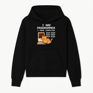 Funny Programmer Cat Design T-Shirt - I Make Computer Beep Boop - Geeky Gift for Tech Lovers and Cat Owners - Hoodie 1758004718469.jpg