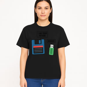 Funny Retro Dad Joke Tee - Floppy Disk USB I Am Your Father Graphic T-Shirt for Geeky Humor Lovers - T-shirt 1758004718595.jpg