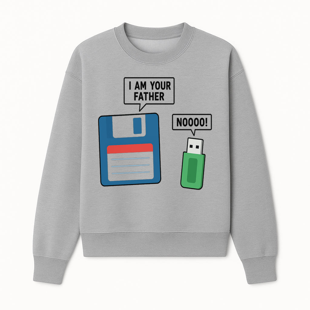 Funny Retro Dad Joke Tee - Floppy Disk USB I Am Your Father Graphic T-Shirt for Geeky Humor Lovers - Sweatshirt 1758004718781.jpg