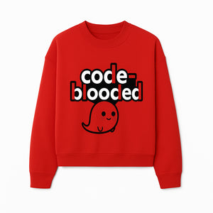 Cute Ghost Code-Blooded Graphic Tee for Programmers and Tech Lovers, Fun Gift for Coders, Halloween or Everyday Wear - Sweatshirt 1758004718918.jpg