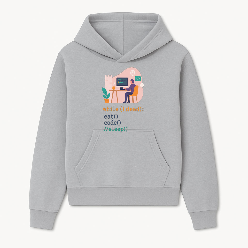 Funny Programmer Wall Art - While I Dead: Eat, Code, Sleep - Tech Decor for Developers, Coding Humor Print - Hoodie 1758004719808.jpg