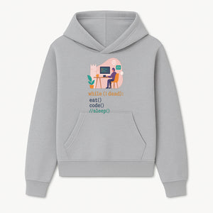 Funny Programmer Wall Art - While I Dead: Eat, Code, Sleep - Tech Decor for Developers, Coding Humor Print - Hoodie 1758004719808.jpg