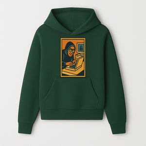 Cybersecurity Art Print - Hacker with Computer and Lock Design - Digital Security Wall Decor - Retro Illustration - Hoodie 1758004722480.jpg