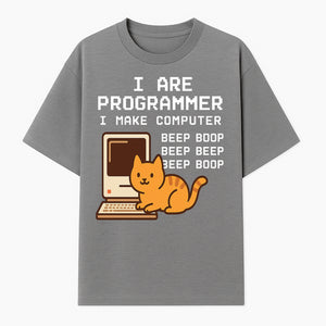 Funny Programmer Cat Design T-Shirt - I Make Computer Beep Boop - Geeky Gift for Tech Lovers and Cat Owners - T-shirt 1758004722514.jpg