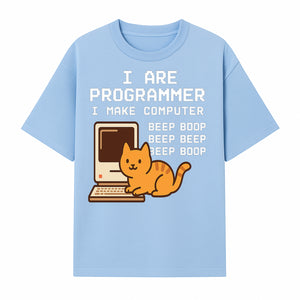 Funny Programmer Cat Design T-Shirt - I Make Computer Beep Boop - Geeky Gift for Tech Lovers and Cat Owners - T-shirt 1758004722679.jpg