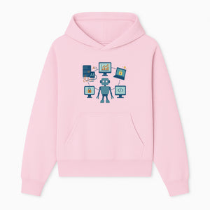 AI Robot Technology Illustration for Data Security, Analytics, and Coding - Digital Art Print for Tech Enthusiasts - Hoodie 1758004722741.jpg