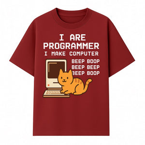 Funny Programmer Cat Design T-Shirt - I Make Computer Beep Boop - Geeky Gift for Tech Lovers and Cat Owners - T-shirt 1758004722993.jpg