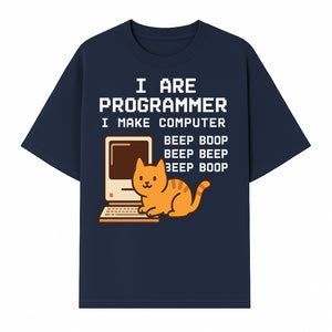 Funny Programmer Cat Design T-Shirt - I Make Computer Beep Boop - Geeky Gift for Tech Lovers and Cat Owners - T-shirt 1758004723162.jpg