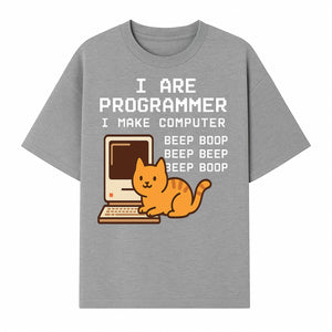 Funny Programmer Cat Design T-Shirt - I Make Computer Beep Boop - Geeky Gift for Tech Lovers and Cat Owners - T-shirt 1758004723431.jpg