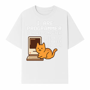 Funny Programmer Cat Design T-Shirt - I Make Computer Beep Boop - Geeky Gift for Tech Lovers and Cat Owners - T-shirt 1758004723608.jpg