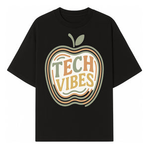 Tech Vibes Apple Graphic Tee | Retro Tech-Inspired Design | Trendy Apparel for Tech Lovers | Unique Gift Idea - T-shirt 1758004723925.jpg