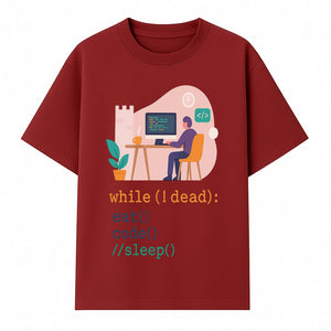 Funny Programmer Wall Art - While I Dead: Eat, Code, Sleep - Tech Decor for Developers, Coding Humor Print - T-shirt 1758004724153.jpg