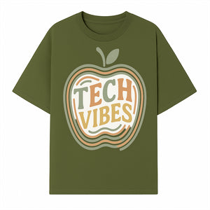 Tech Vibes Apple Graphic Tee | Retro Tech-Inspired Design | Trendy Apparel for Tech Lovers | Unique Gift Idea - T-shirt 1758004724219.jpg