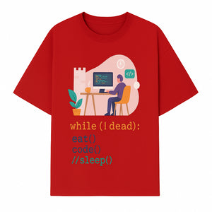 Funny Programmer Wall Art - While I Dead: Eat, Code, Sleep - Tech Decor for Developers, Coding Humor Print - T-shirt 1758004724455.jpg