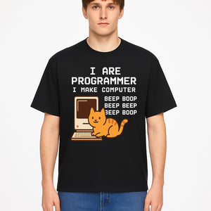Funny Programmer Cat Design T-Shirt - I Make Computer Beep Boop - Geeky Gift for Tech Lovers and Cat Owners - T-shirt 1758004724814.jpg