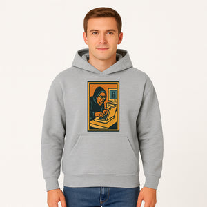 Cybersecurity Art Print - Hacker with Computer and Lock Design - Digital Security Wall Decor - Retro Illustration - Hoodie 1758004724855.jpg